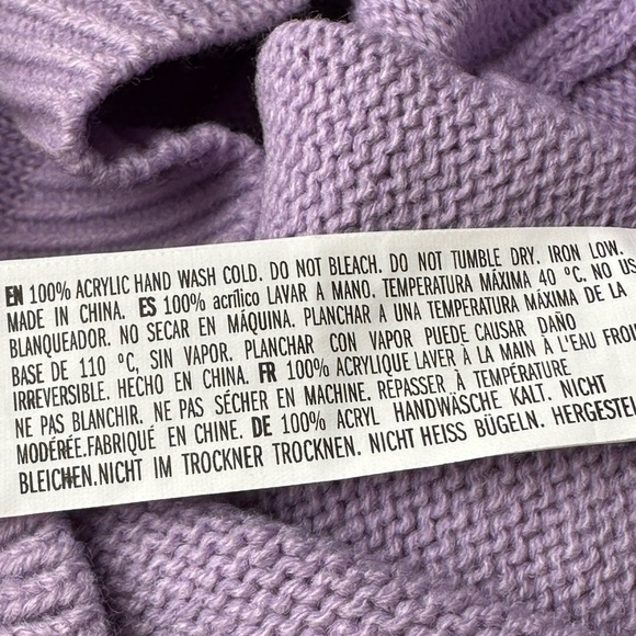 GREY LAB Smiley Face Pullover Sweater Novelty Retro 70s Lavender Size XL - Picture 14 of 16